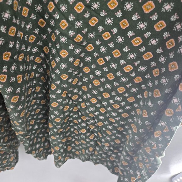 A.U.W. Green Geometric Shapes Tie Sleeve Pockets Jumpsuit 3x - Picture 10 of 15